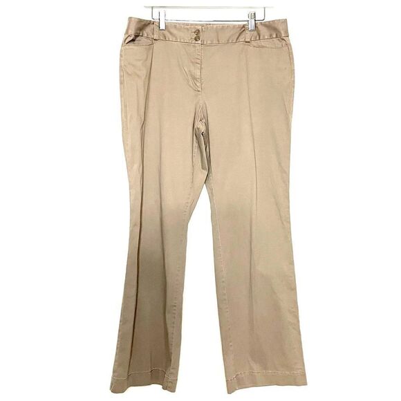 Loft Original Trousers Brown Khaki  Beige Size 12 - Picture 1 of 7